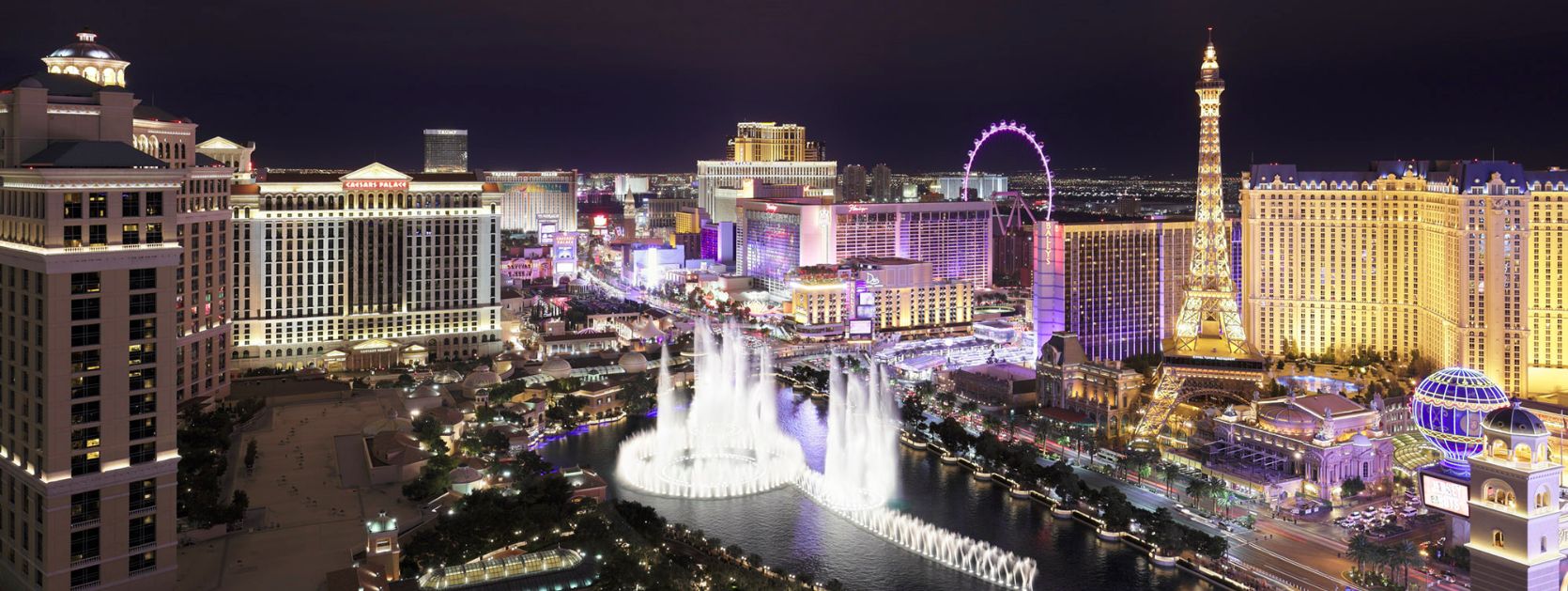 Aerial night picture of Las Vegas