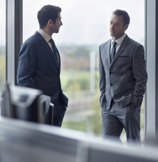 Business partners talking